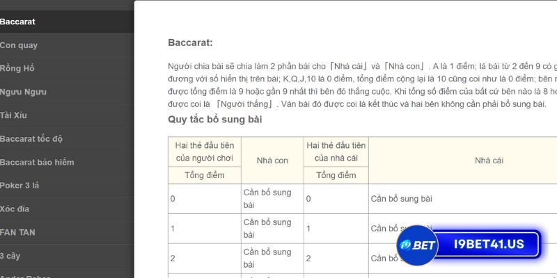 Baccarat online I9bet 3